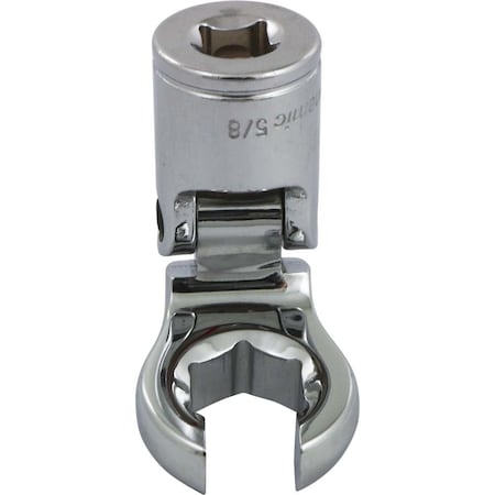 Dynamic Tools 3/8"Dr SAE 5/8" Flex Head, Crow Foot Flare Nut Socket, Chrome D008650